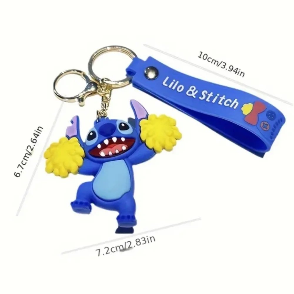 Stitch Cheerleader Silicone Bag charm Keychain Large NEW